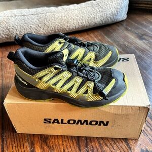 Salomon Black and Lime Green Athletic Shoes